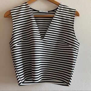 Zara Stripped Black and White Crop Top
